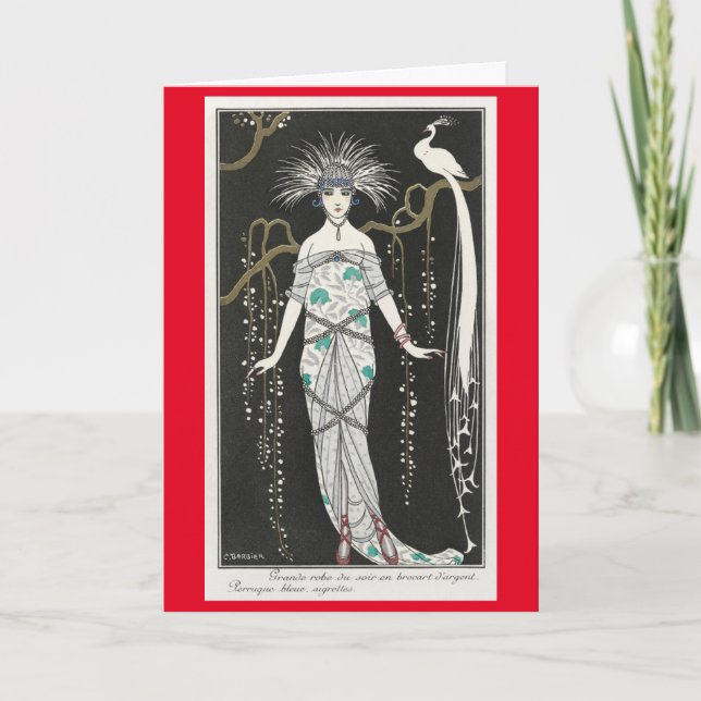 George Barbier Art Deco fashion Thank You Card (Front)