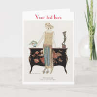 George Barbier Art Deco fashion Thank You Card