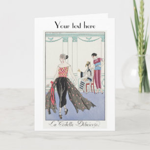 George Barbier Art Deco fashion Thank You Card