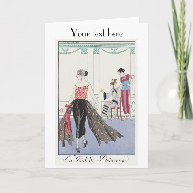 George Barbier Art Deco fashion Thank You Card (Front)