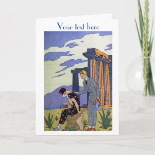 George Barbier Art Deco fashion Thank You Card