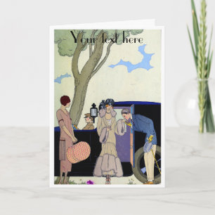 George Barbier Art Deco fashion Thank You Card
