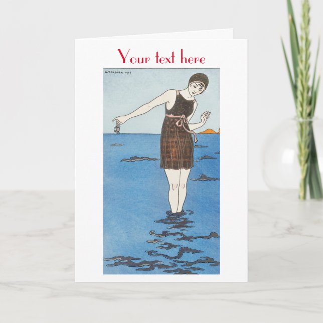 George Barbier Art Deco fashion Thank You Card (Front)