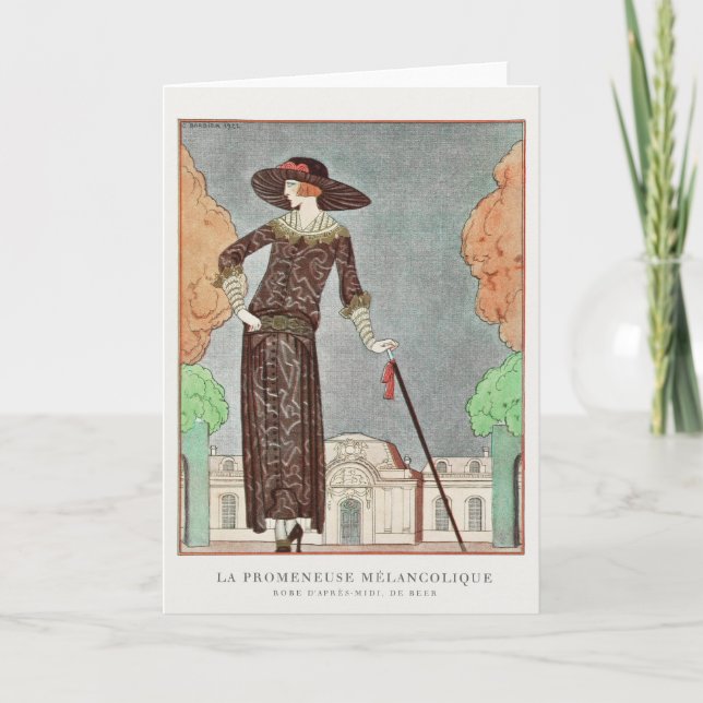 George Barbier, Art Deco Thank You Card (Front)