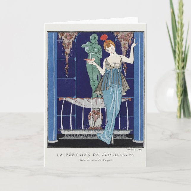 George Barbier, Art Deco Thank You Card (Front)