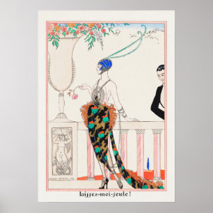 George Barbier leave me alone deco illustration Poster