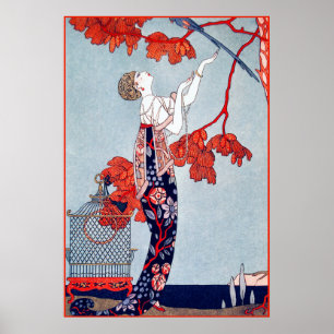 George Barbier "L'Oiseau Volage" 1914 Poster