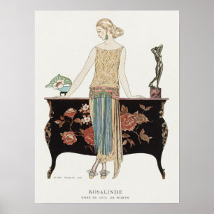 George Barbier, The Evening Robe, 1922 Fashion Poster