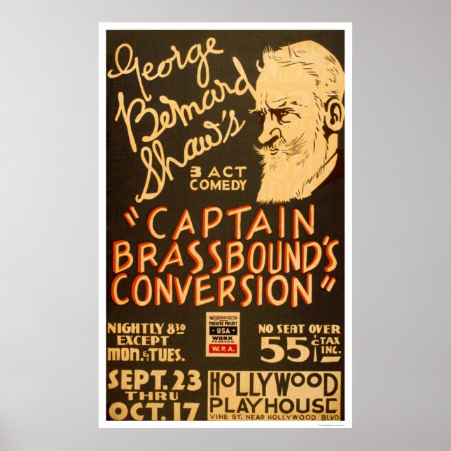 George Bernard Shaw 1938 WPA Poster (Front)