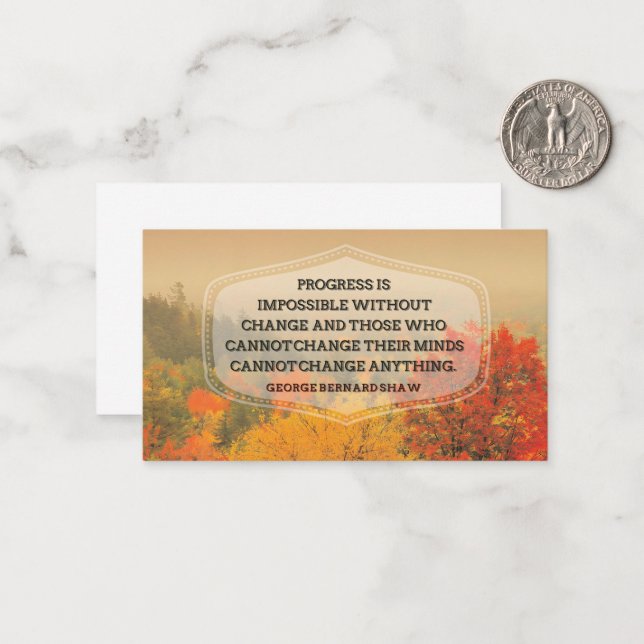 George Bernard Shaw Inspirational Quote "Change" Card (Front/Back In Situ)