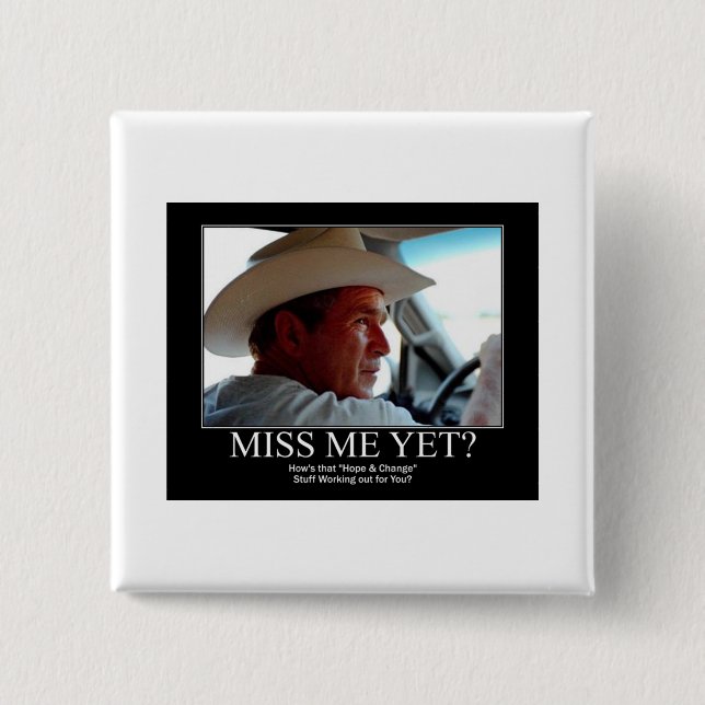George Bush 15 Cm Square Badge (Front)