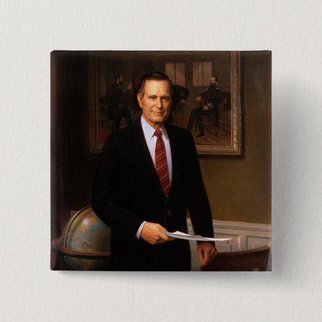 George Bush 15 Cm Square Badge (Front)