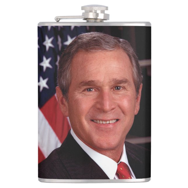George Bush 43rd US American President Photo Hip Flask (Front)