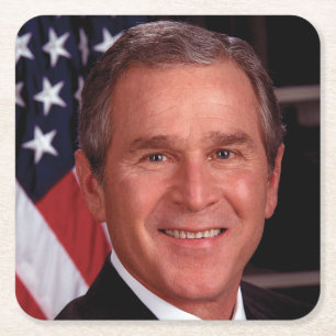 George Bush 43rd US American President Photo Square Paper Coaster