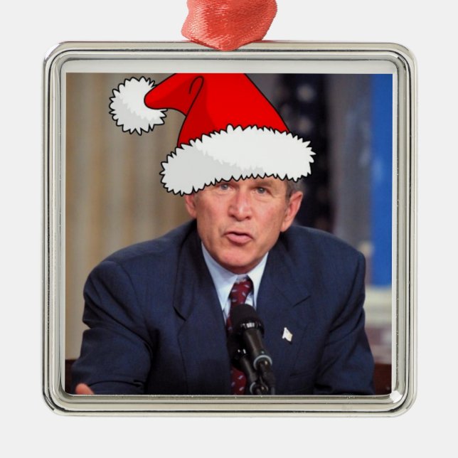 George Bush/Christmas Metal Tree Decoration (Front)