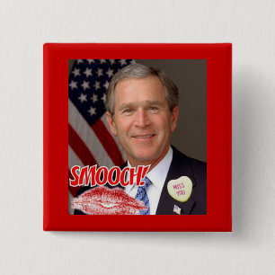 George Bush Valentine's Day 15 Cm Square Badge