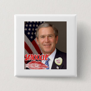 George Bush Valentine's Day 15 Cm Square Badge