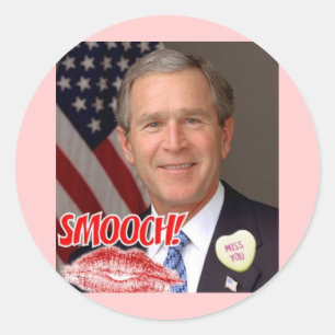 George Bush Valentine's Day Classic Round Sticker
