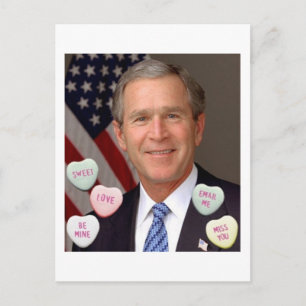 George Bush Valentine's Day Holiday Postcard