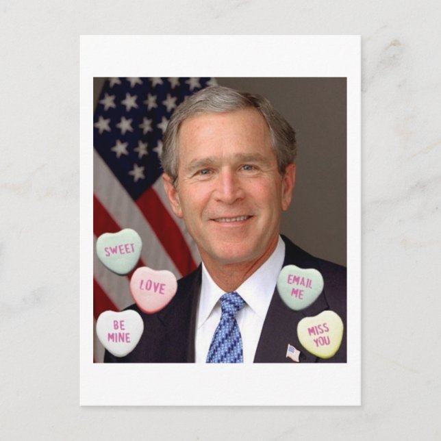George Bush Valentine's Day Holiday Postcard (Front)