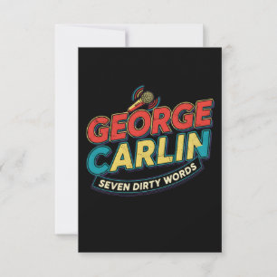 George Carlin Seven Dirty Words Vintage Comedy Art Thank You Card
