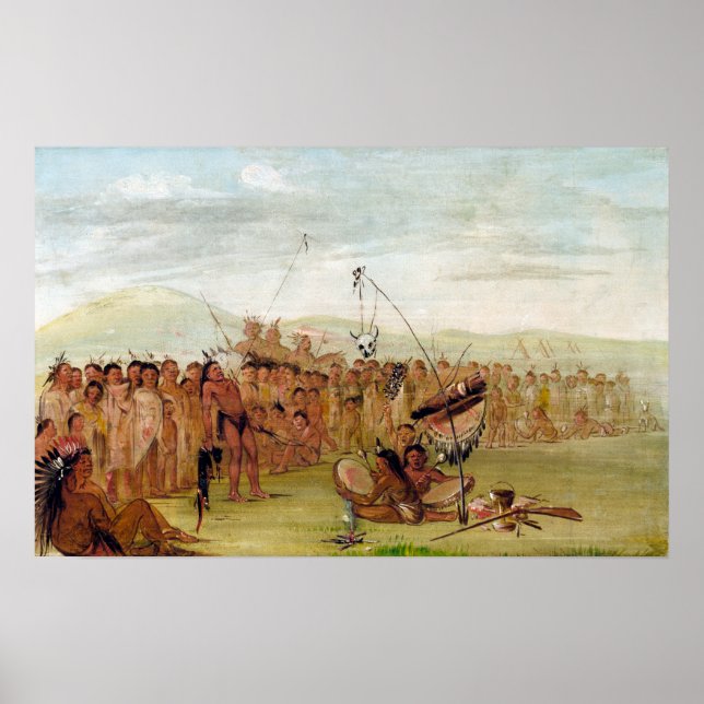 George Catlin Self-torture in a Sioux Religious Poster (Front)