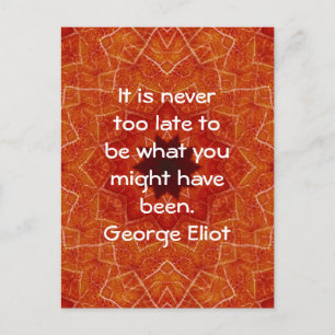 George Eliot Inspirational Motivational Quotation Postcard