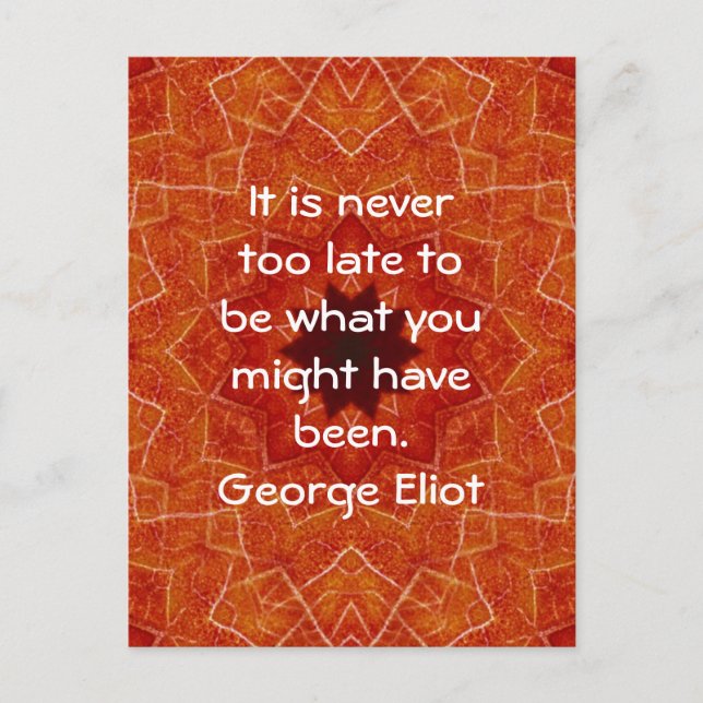 George Eliot Inspirational Motivational Quotation Postcard (Front)