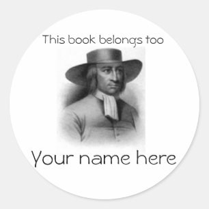 George Fox Book Plate Classic Round Sticker