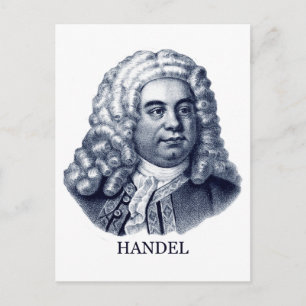 George Frideric Handel, blue Postcard
