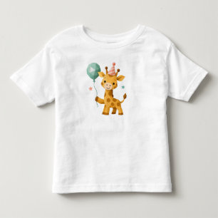 George Giraffe Custom Animal party Illustration Toddler T-Shirt