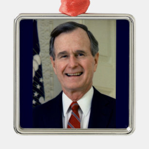 George H. W. Bush 41st President Metal Tree Decoration