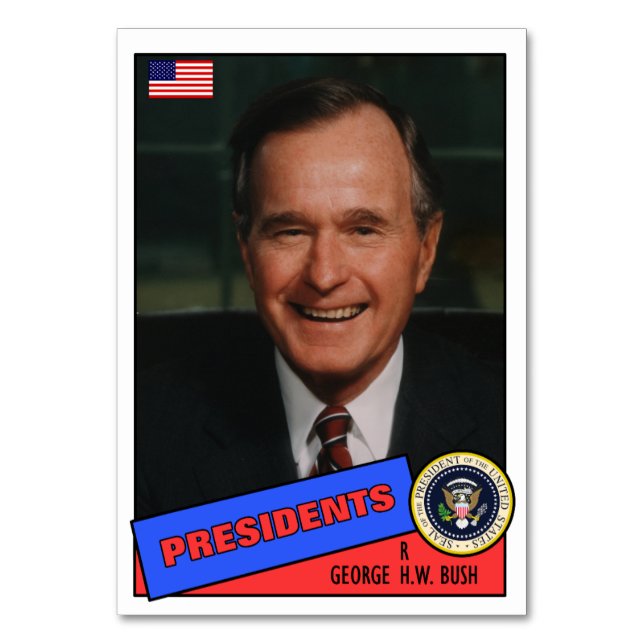 George H.W. Bush Baseball Card (Front)