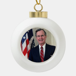 George H. W. Bush Ceramic Ball Christmas Ornament