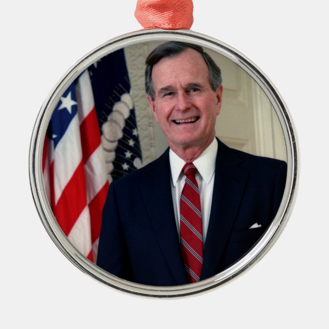 George H. W. Bush Metal Tree Decoration (Front)