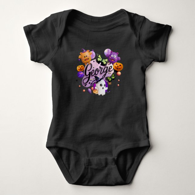 "George" Halloween cute baby T-shirt Bodysuit (Front)