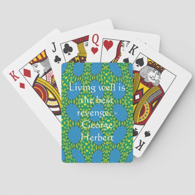 George Herbert Quote With Wonderful Design Playing Cards (Back)
