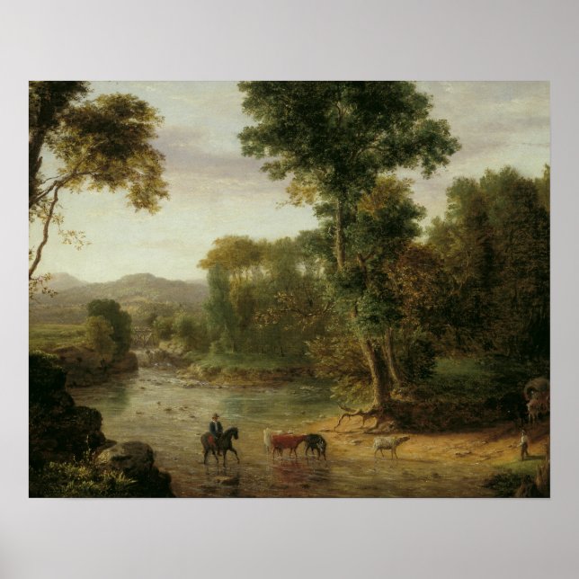 George Inness - Crossing the Ford Poster (Front)