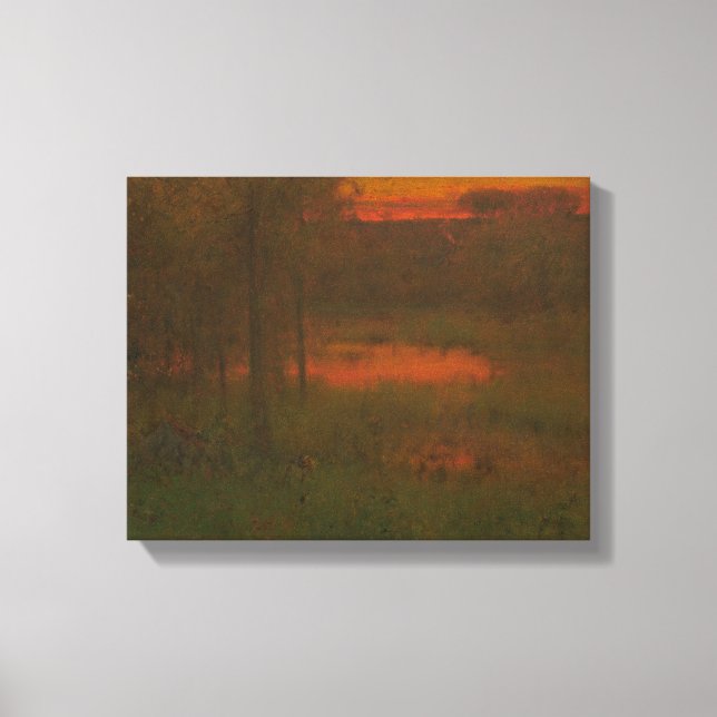 George Inness - Landscape, Sunset Canvas Print (Front)