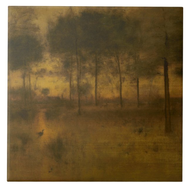 George Inness - The Home of the Heron Tile (Front)