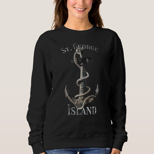 George Island Florida Vacation Nautical Anchor Sai Sweatshirt (Front)