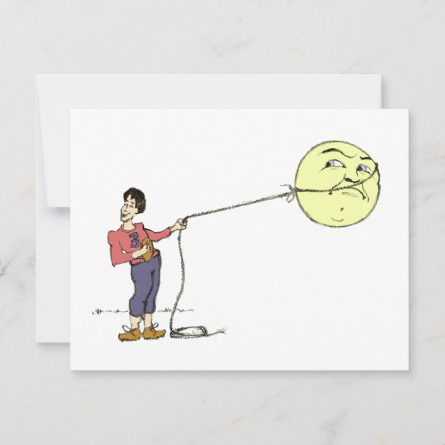 "George Lassos the Moon" Card (Front)