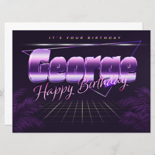 George Name First Name purla retro card Birthday