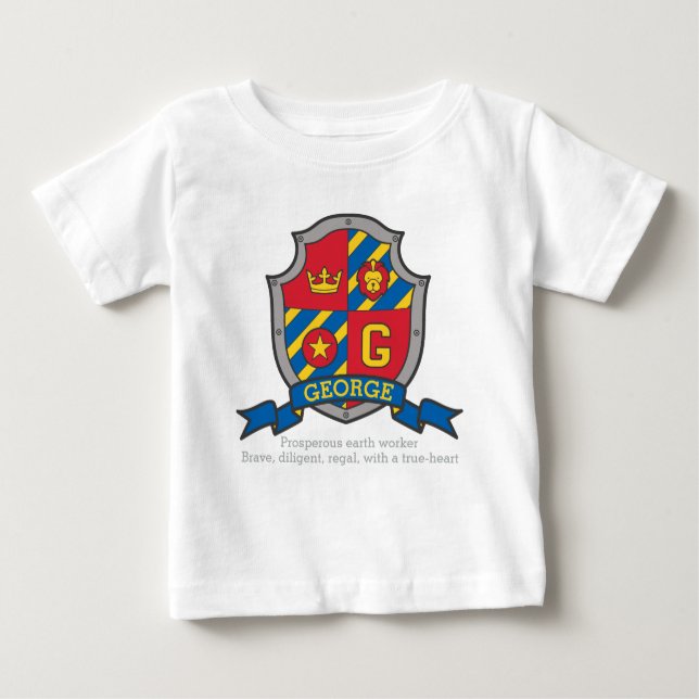 George name meaning crest knights shield baby T-Shirt (Front)