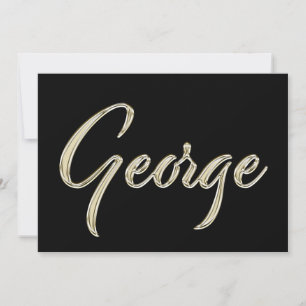 George Name white gold Handwriting Card