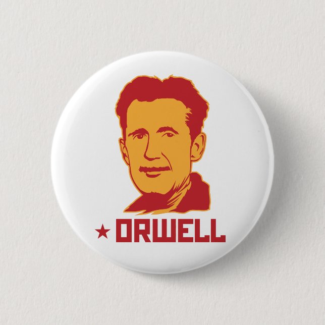 George Orwell Portrait Button (Front)