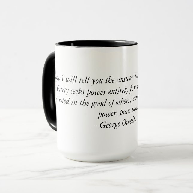 George Orwell quote from 1984 Two Tone Coffee Mug. Mug (Front Left)