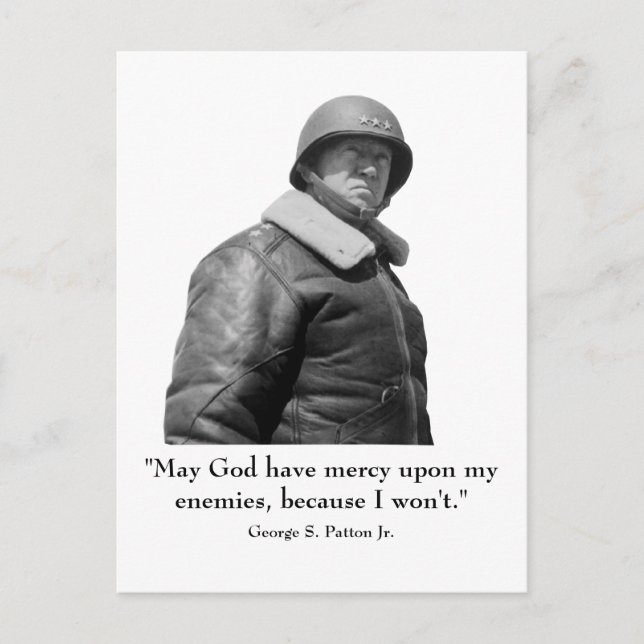 George Patton and Quote Postcard (Front)