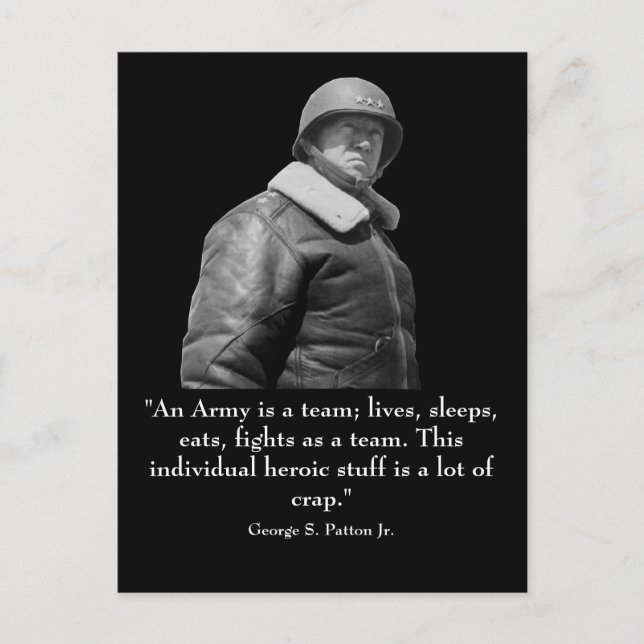 George Patton and Quote Postcard (Front)
