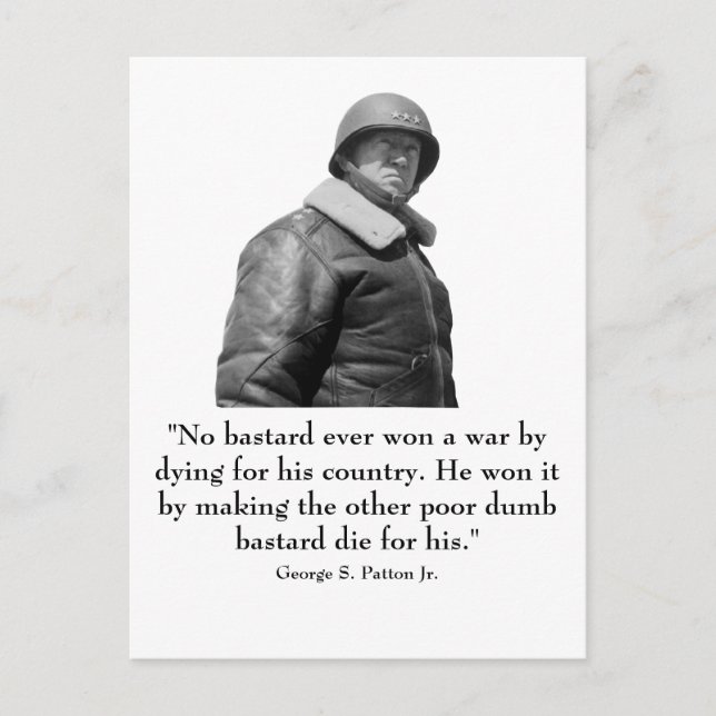 George Patton and Quote Postcard (Front)